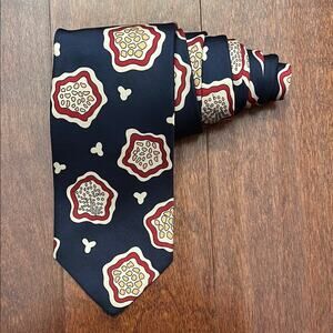 Abercrombie and Fitch 100% Silk Navy Patterned Tie, Perfect for Science Teacher